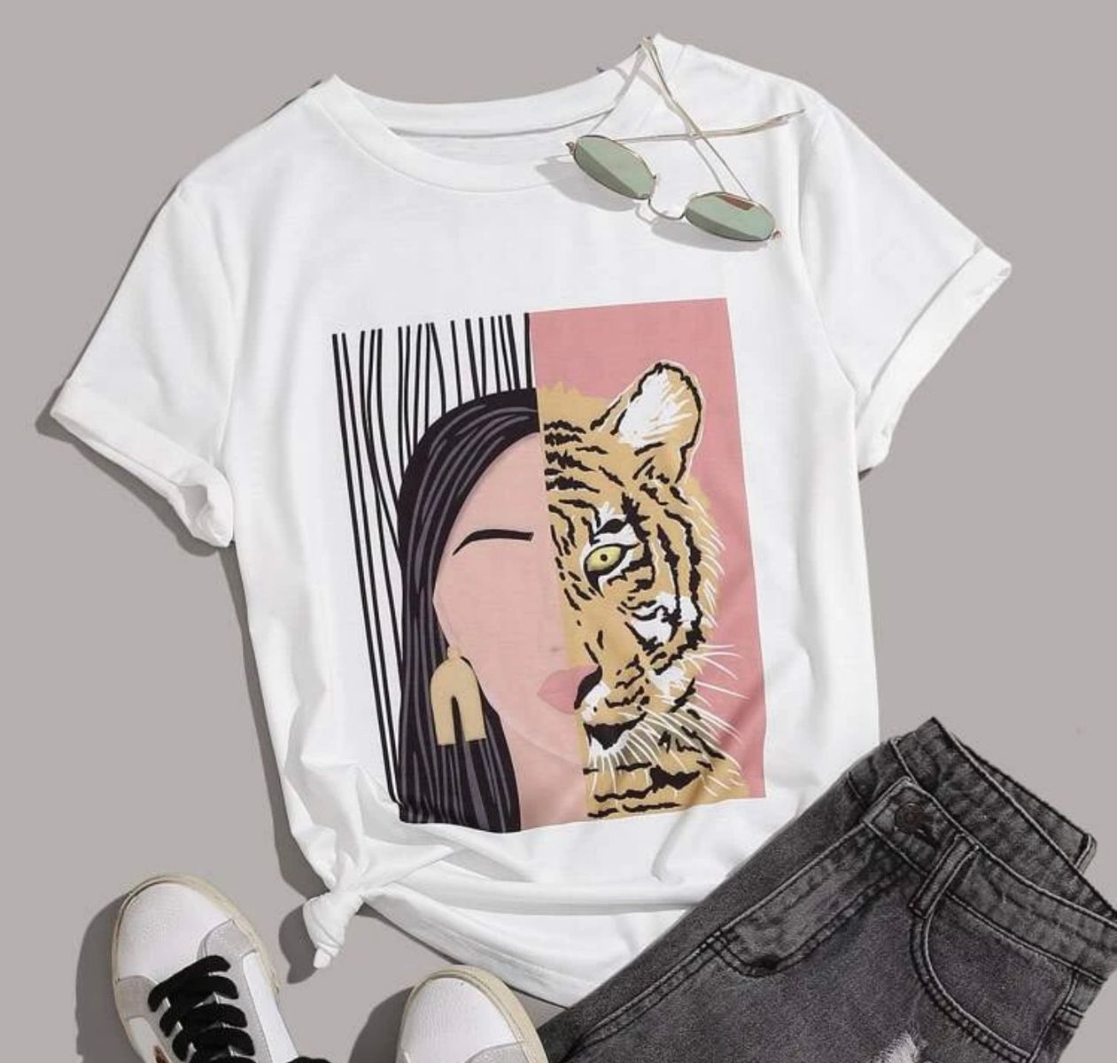 Shein Face/Tiger Shirt